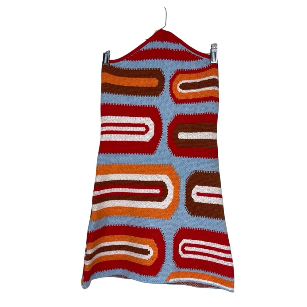 Cider Knit Geometric Halter Neckline Dress - Picture 4 of 7